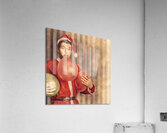 Vintage santa preparing for christmas party Acrylic Print