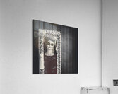 Possessed sugar skull doll inside vintage toy box Acrylic Print