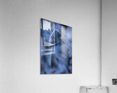 Misty moonlight butterfly in blue twilight forest Acrylic Print