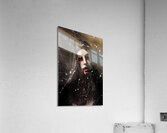 Female face of dark horror. Eye of the black widow Acrylic Print