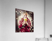 Creepy possessed girl watching horror movie Acrylic Print