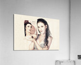 Vintage pop art advert girl with breakfast product Acrylic Print