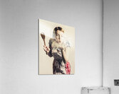 Retro cooking woman giving recipe kiss Acrylic Print