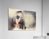 Surprised pinup girl in retro fashion makeup Acrylic Print