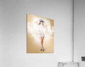Modelling pinup girl wearing bow hair accessory Acrylic Print