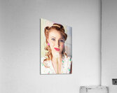 Spring Beauty. Beautiful Retro Girl Blowing Flower Acrylic Print