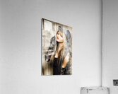 Female retro pinup model with smoke Acrylic Print