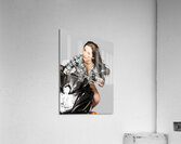 Racing Biker Woman Acrylic Print