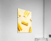 Butter curls on white background Acrylic Print