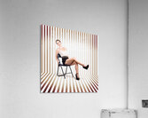 Stylish Brunette Pinup Woman In Vintage Interior Acrylic Print