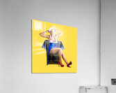 Isolated navy pinup girl on white background Acrylic Print