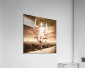 Pin-up beauty enjoying summer rain in Australia  Acrylic Print