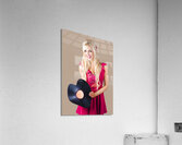 Beautiful Blonde with Heart-Shaped Record Acrylic Print
