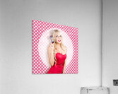 Polka dot pinup girl in retro rockabilly fashion Acrylic Print