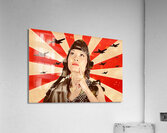 Retro asian pinup girl. War planes of revolution Acrylic Print