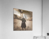 Vintage pin up girl pitching baseball Acrylic Print