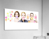 Busy business people with lots of sticky notes Acrylic Print