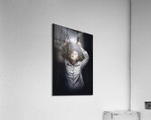 Woman checking weather forecast on tablet Acrylic Print