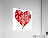 Valentines day woman holding love heart card Acrylic Print