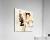 Female pin-up waiter serving drink at summer party Acrylic Print