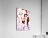 Hysterical business woman having panic attack Acrylic Print