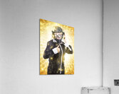 Man listening to FM radio broadcast with headphone Acrylic Print