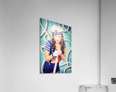 Navy sailor pinup girl in tug of war battle Acrylic Print