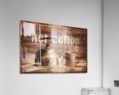 Fine art coffee shop tin sign insignia Acrylic Print