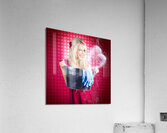 60s Retro Cleaning Lady With Metal Water Bucket Acrylic Print