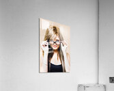 Isolated Sexy Girl Wearing Glasses On White Acrylic Print