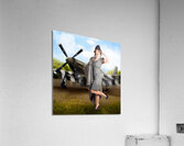 40s military pin up girl. Air force style Acrylic Print