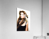 Female fashion model with wind blown hair Acrylic Print