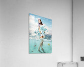 Australian sailor pin-up woman holding sign board Acrylic Print