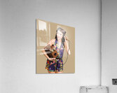 Retro receptionist on vintage telephone. Call us Acrylic Print