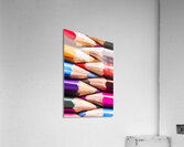 Macro coloured pencil crossover Acrylic Print