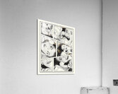 Line art pin-up girl on telephone Acrylic Print