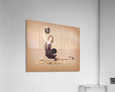 Glamorous pinup girl holding vinyl LP records Acrylic Print