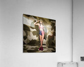 Retro pinup girl in American army lingerie Acrylic Print