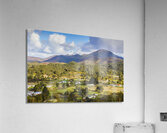 Rural landscape with mountains and valley village Acrylic Print