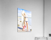 Blonde Surfboarder With Surfboard At Beach Acrylic Print