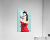 Hairdresser woman shooting a cool haircut in style Acrylic Print