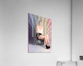 Pinup Housewife Sitting On Vintage Television Set Acrylic Print