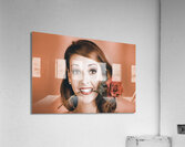 Surprised Young Woman Getting Valentine Flower Acrylic Print