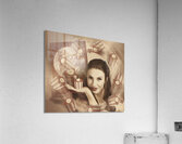 Retro cupcake poster girl adverting baked cake Acrylic Print