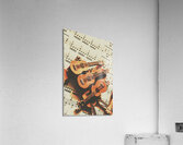 Vintage guitars on music sheet Acrylic Print