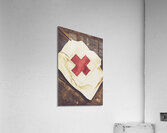 Antique nurses hat with red cross emblem Acrylic Print
