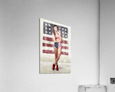 Grunge pin up woman in american fashion style Acrylic Print
