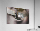 Jukebox DJ holding vinyl soda bottle lid in mouth Acrylic Print