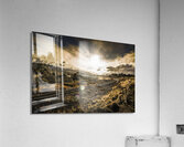 Sun flared railway track Acrylic Print