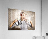 Beautiful Young Retro Woman With Cup Of Coffee Acrylic Print